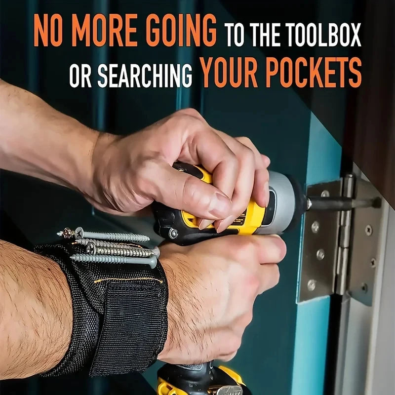 Adjustable Magnetic Wristband for Screws, Nails and Small Tools