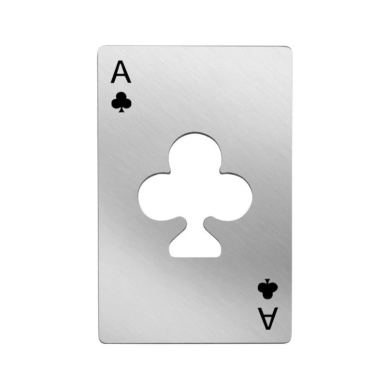 Stainless Steel Ace of Spades Credit Card Bottle Opener