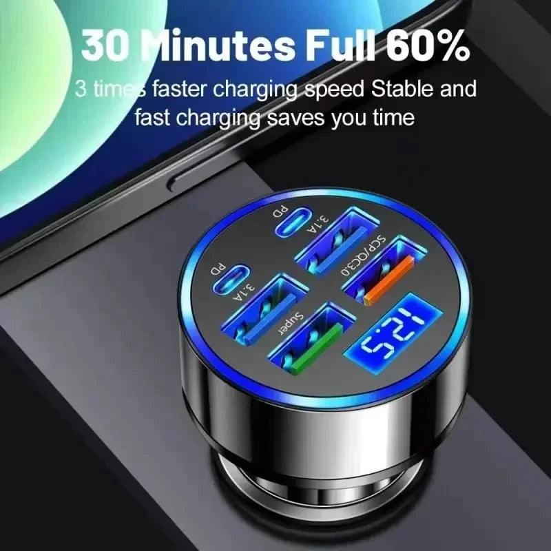 350W USB-C PD & QC 3.0 Fast Car Charger Adapter