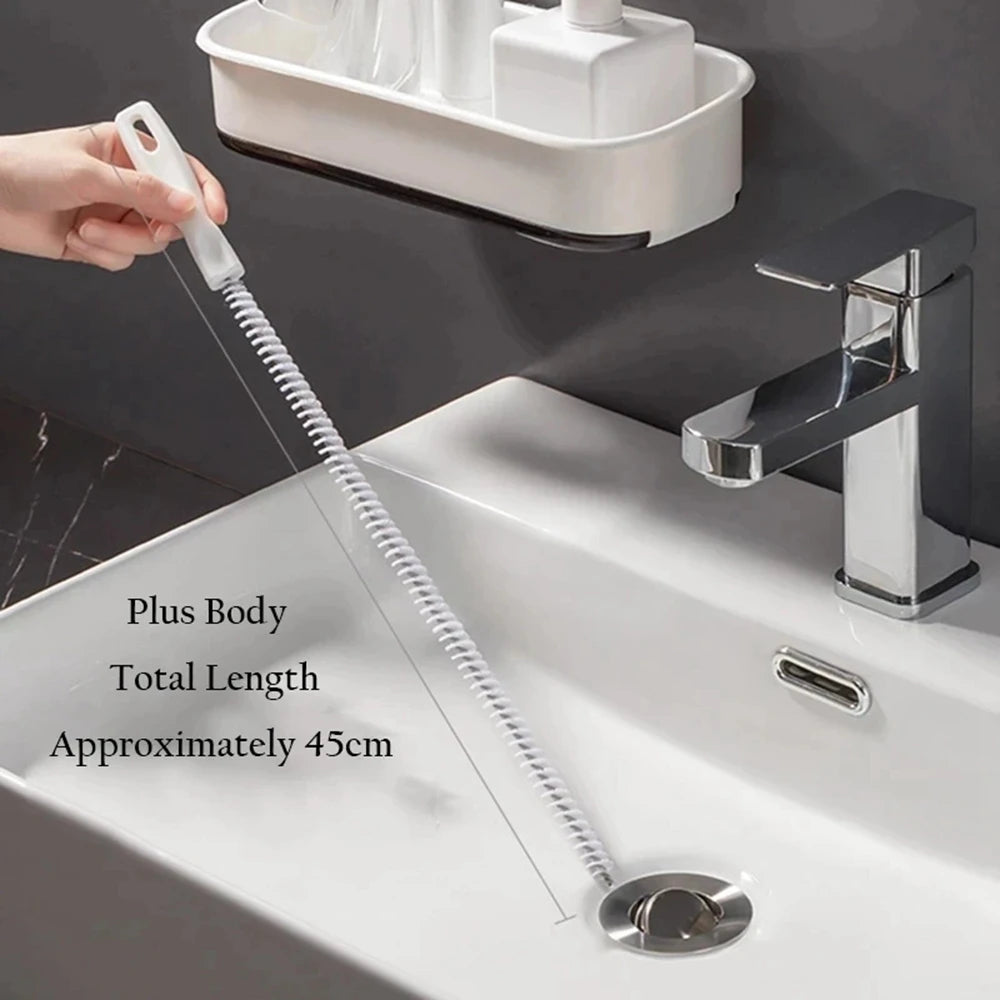 Flexible Sink and Drain Cleaning Brush for Hair Clog Removal