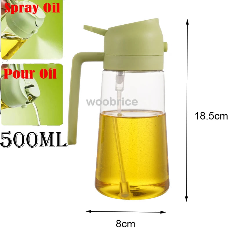 2-in-1 Kitchen Oil Sprayer and Dispenser with Brush