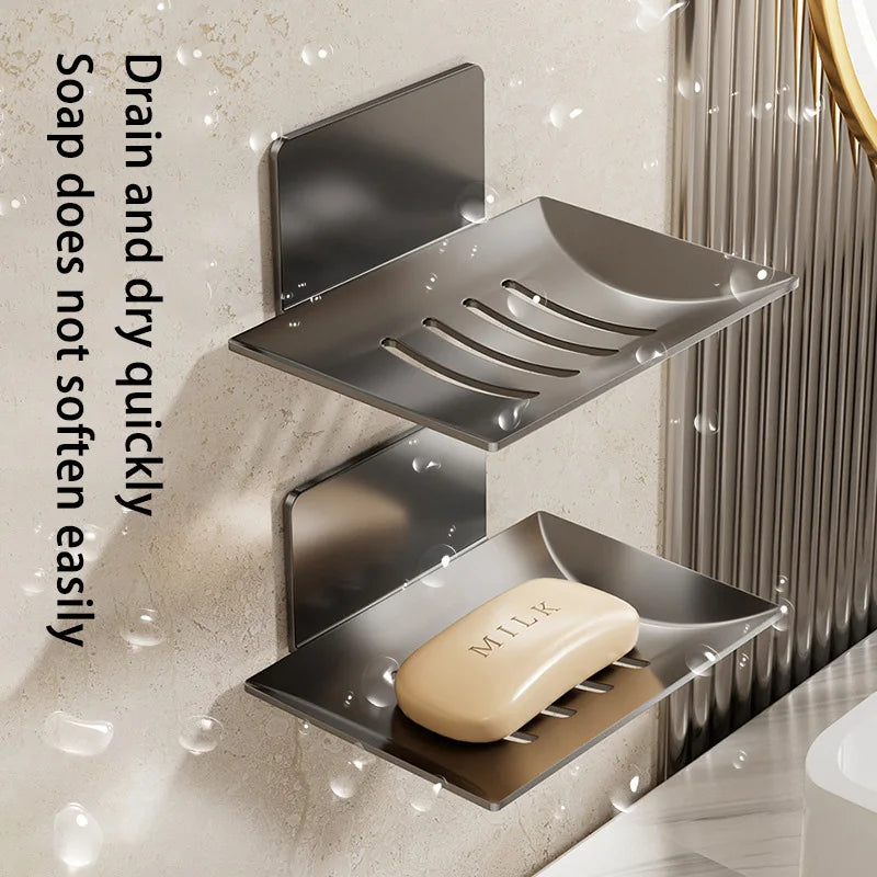 Wall-Mounted Black Carbon Steel Soap Holder