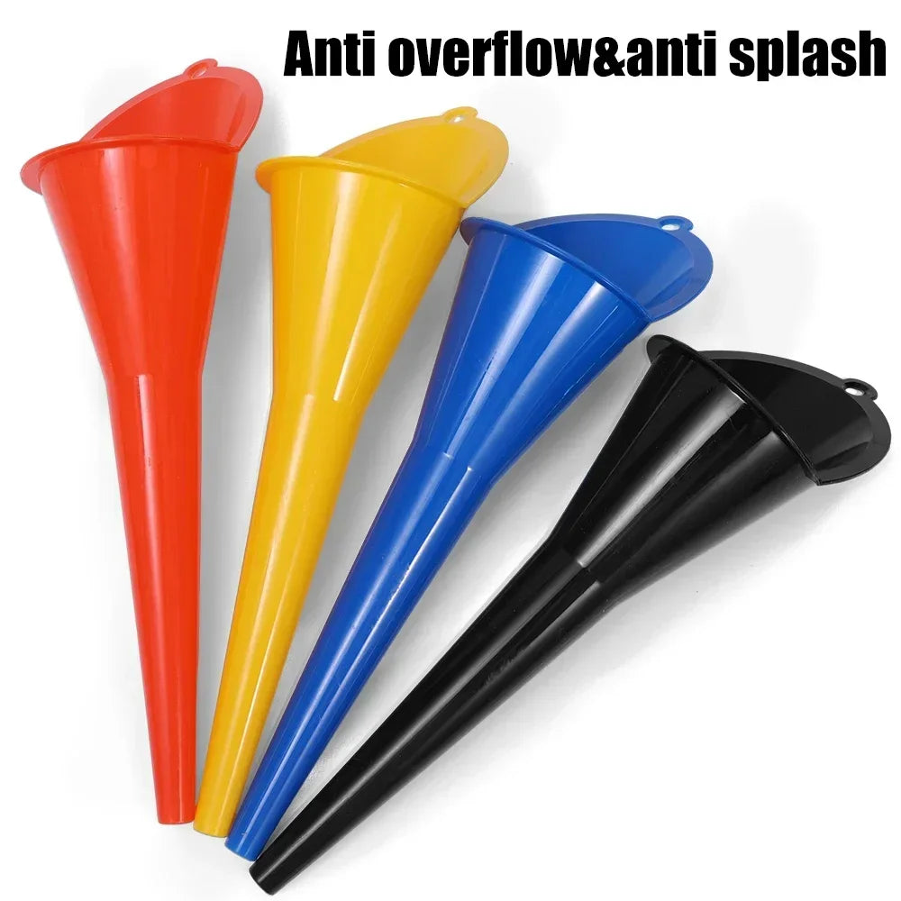 Anti-Splash Long Stem Plastic Oil Funnel for Cars and Motorcycles
