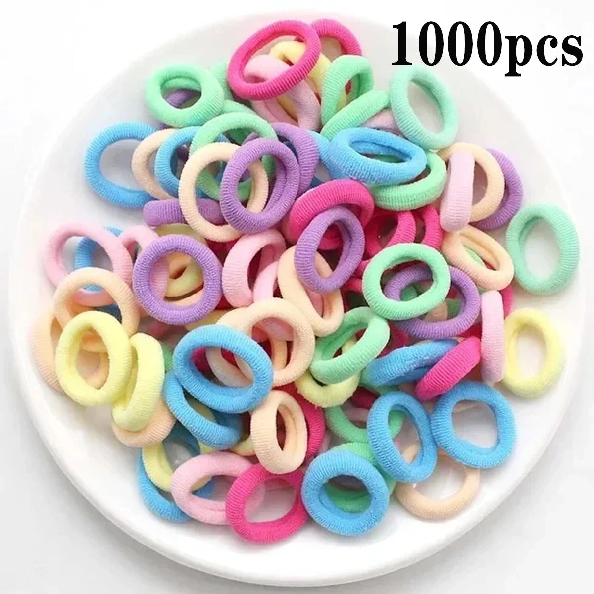 200-1000pcs Colorful Nylon Elastic Hair Ties for Women and Girls