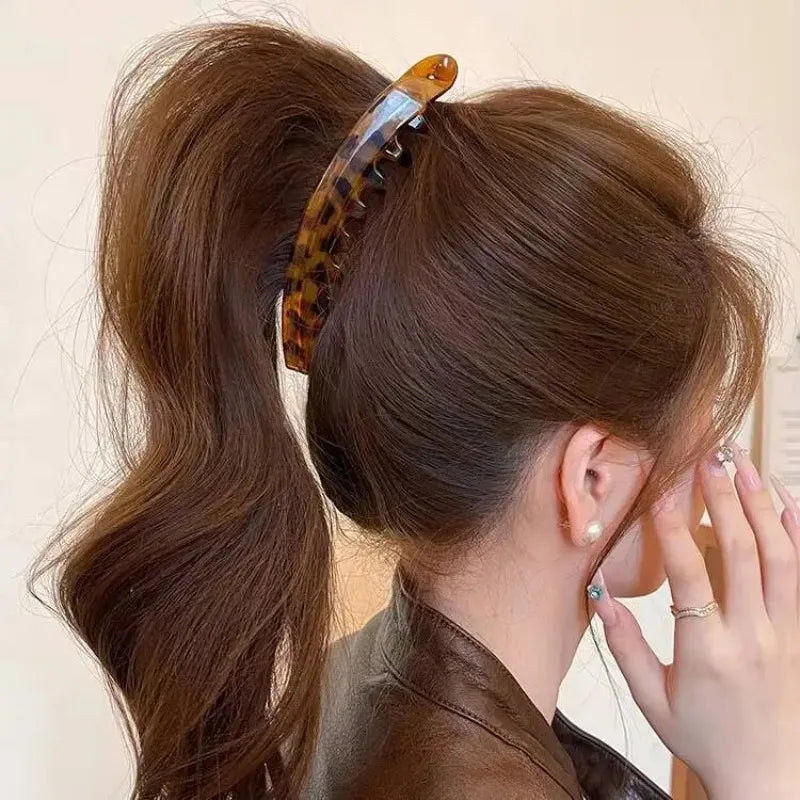 Tortoiseshell Fish-Shaped Banana Hair Clip Set