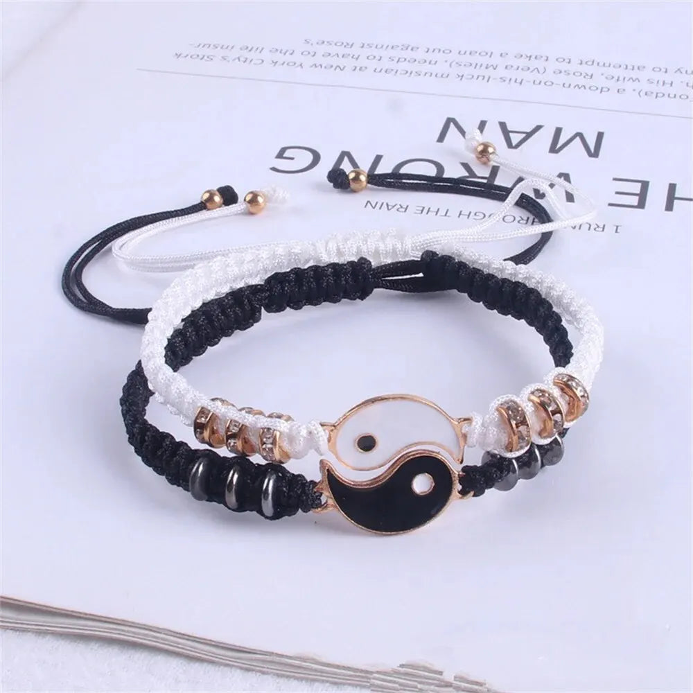 2-Piece Adjustable Tai Chi Couple Bracelet Set