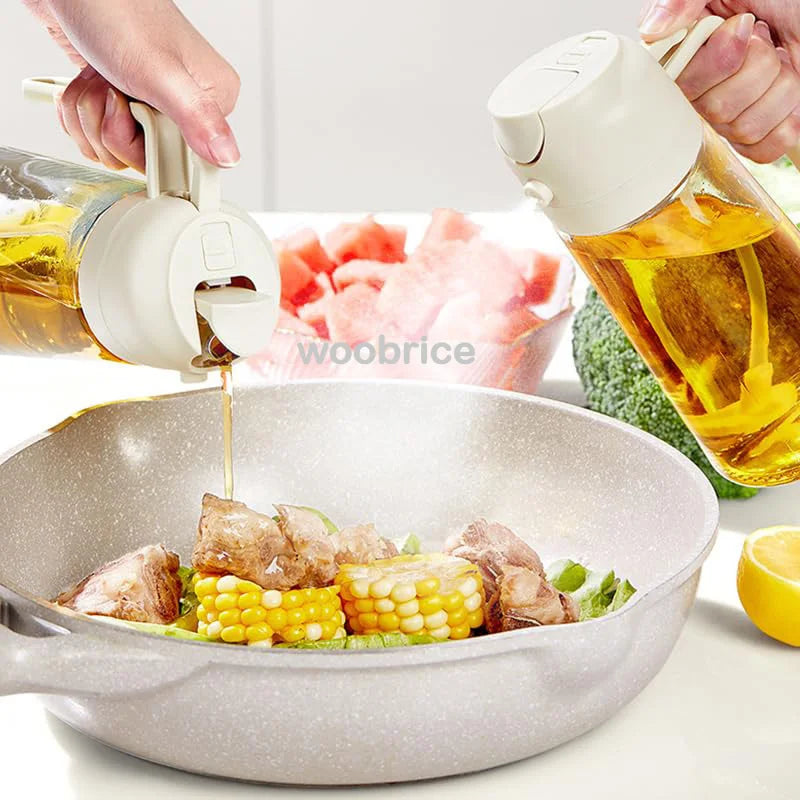 2-in-1 Kitchen Oil Sprayer and Dispenser with Brush
