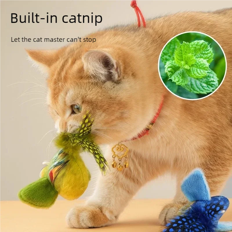 Interactive Electric Sounding Bird Plush Cat Toy