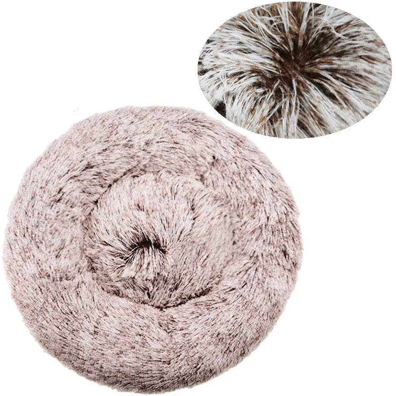 Super Soft Round Plush Pet Bed for Dogs and Cats