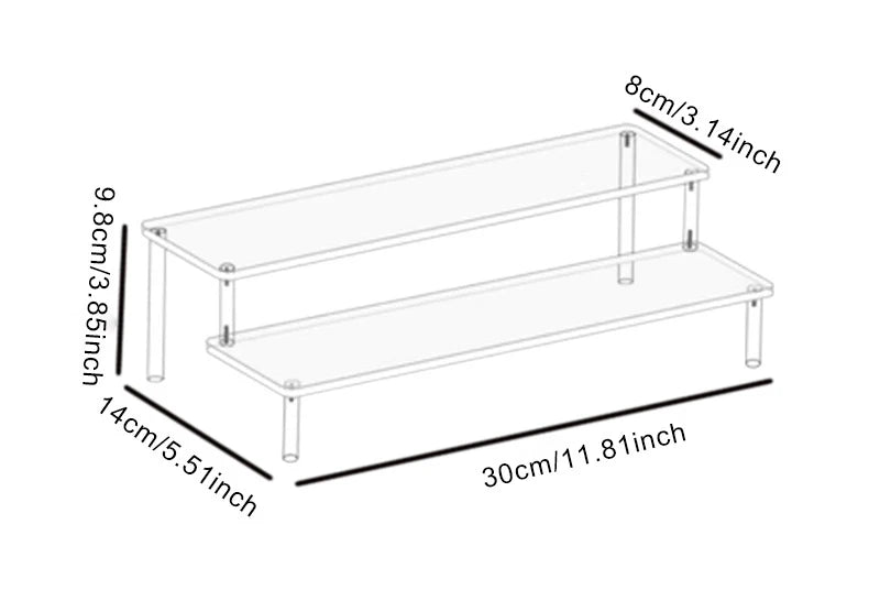 Clear Acrylic Tiered Display Riser for Figures and Cupcakes