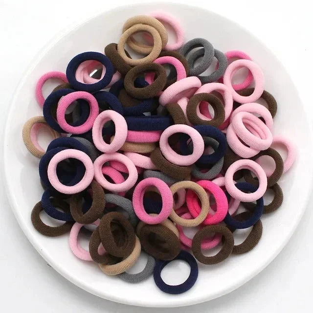 200-1000pcs Colorful Nylon Elastic Hair Ties for Women and Girls