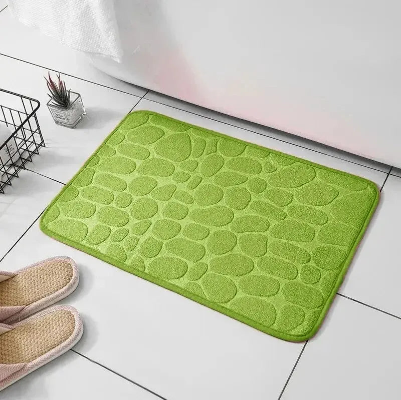 Embossed Pebble Anti-Slip Fiber Bath Mat