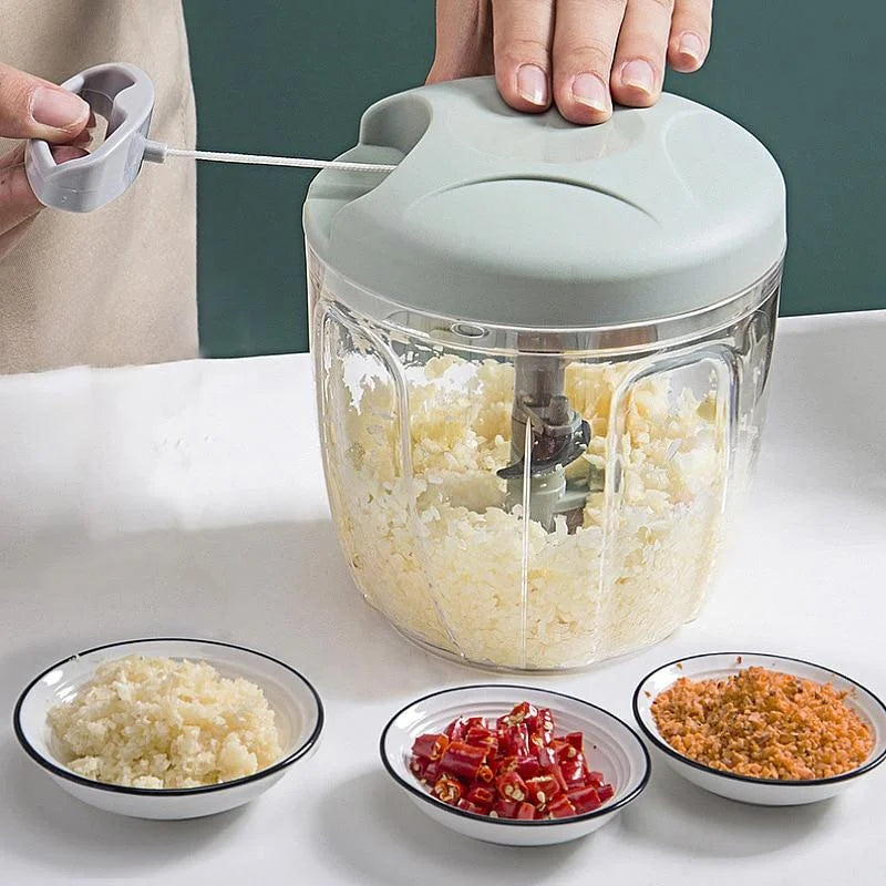 Manual Manual Meat Mincer and Vegetable Chopper with Pull Cord (500/900ML)