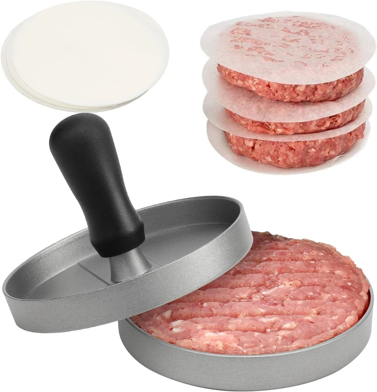 Aluminum Hamburger Patty Maker and Burger Press