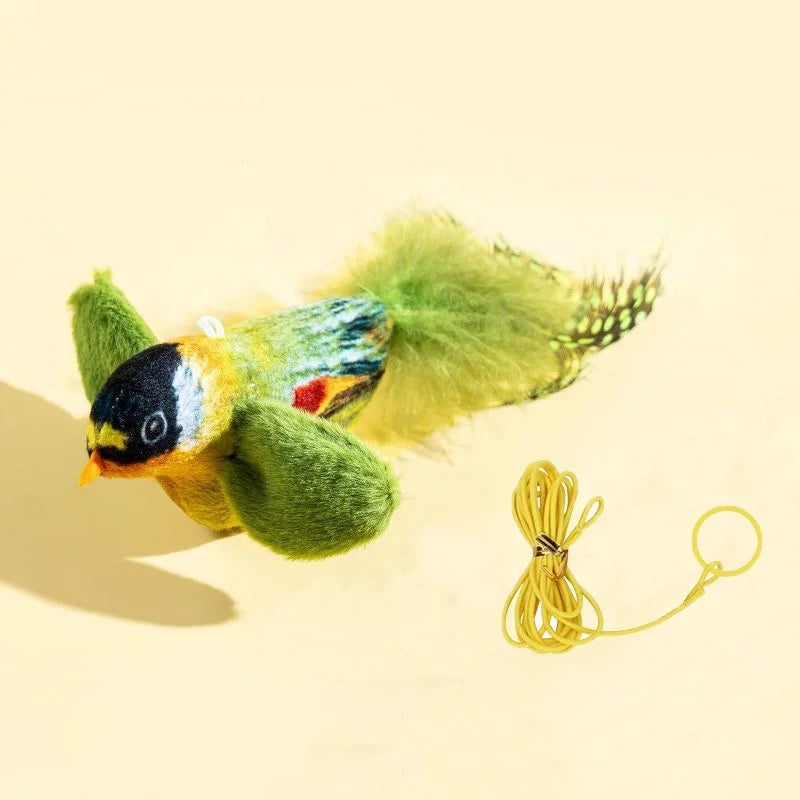 Interactive Electric Sounding Bird Plush Cat Toy