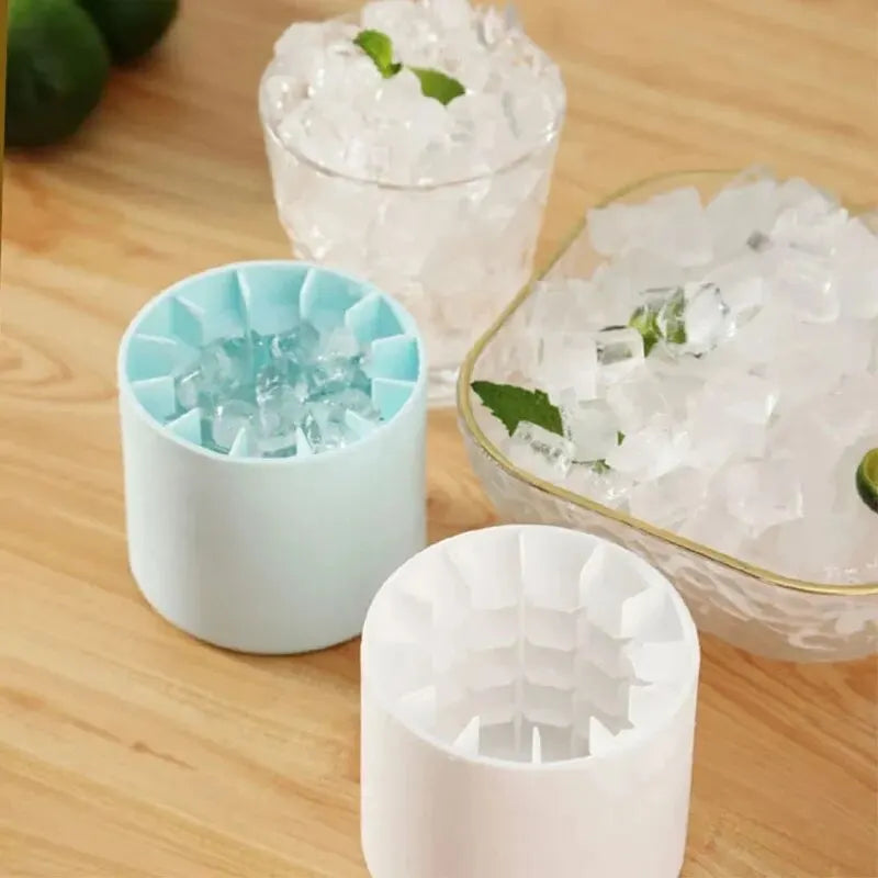 Silicone Round Ice Cube Mold and Freeze Bucket