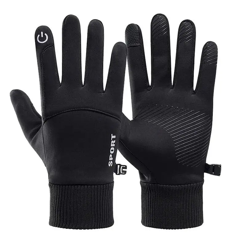 Black Waterproof Touch Screen Winter Sports Gloves