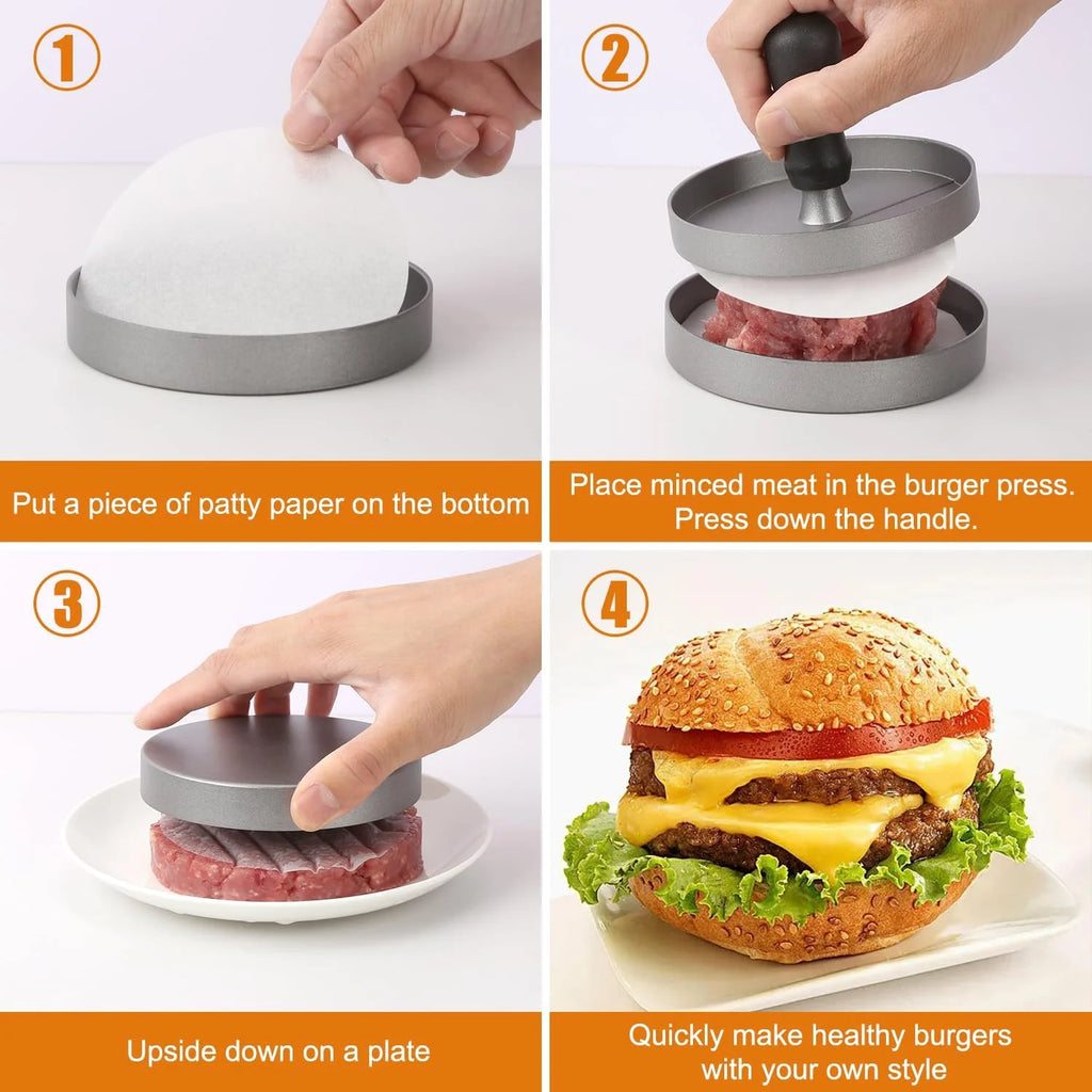 Aluminum Hamburger Patty Maker and Burger Press