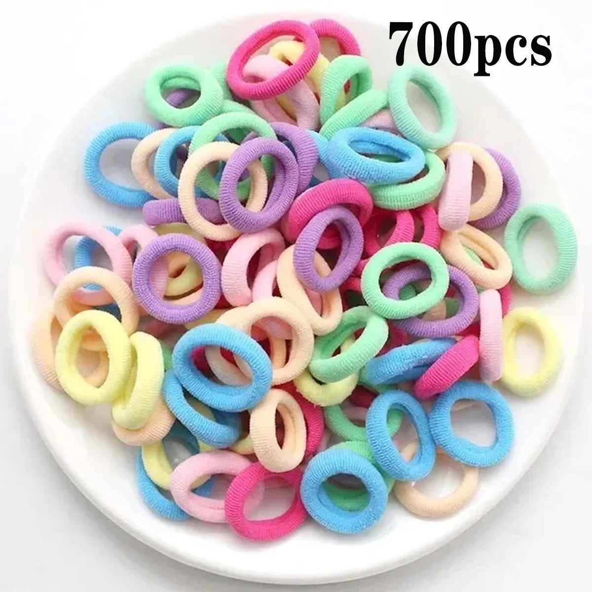 200-1000pcs Colorful Nylon Elastic Hair Ties for Women and Girls