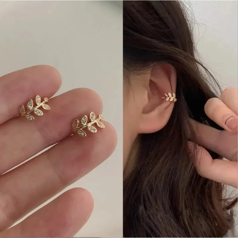 EVISPOL Metal Leaf Ear Cuff Non-Piercing Cartilage Clip-On Earring