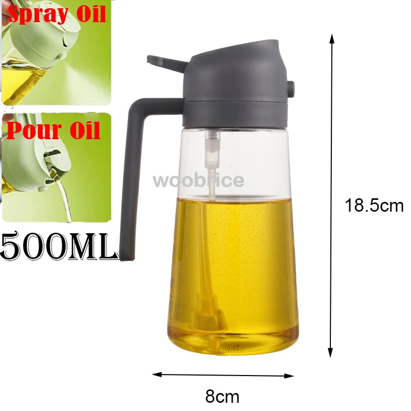 2-in-1 Kitchen Oil Sprayer and Dispenser with Brush