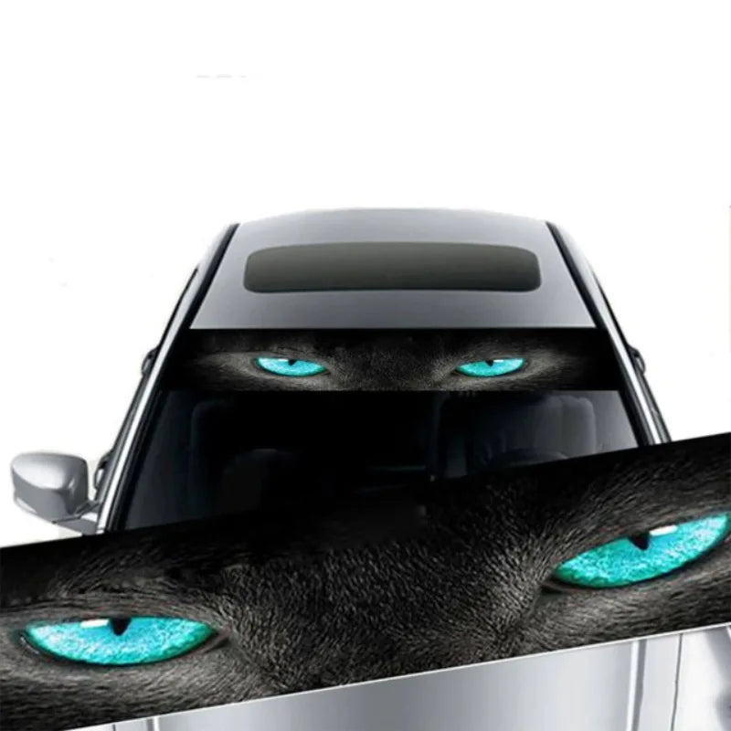 3D Effect Car Front Windshield Stickers with Ghost and Wolf Eye Patterns