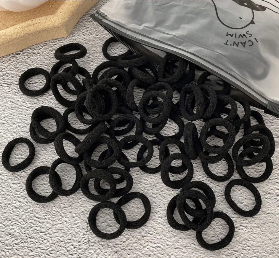 50/100Pcs Colorful Nylon Elastic Hair Ties for Kids