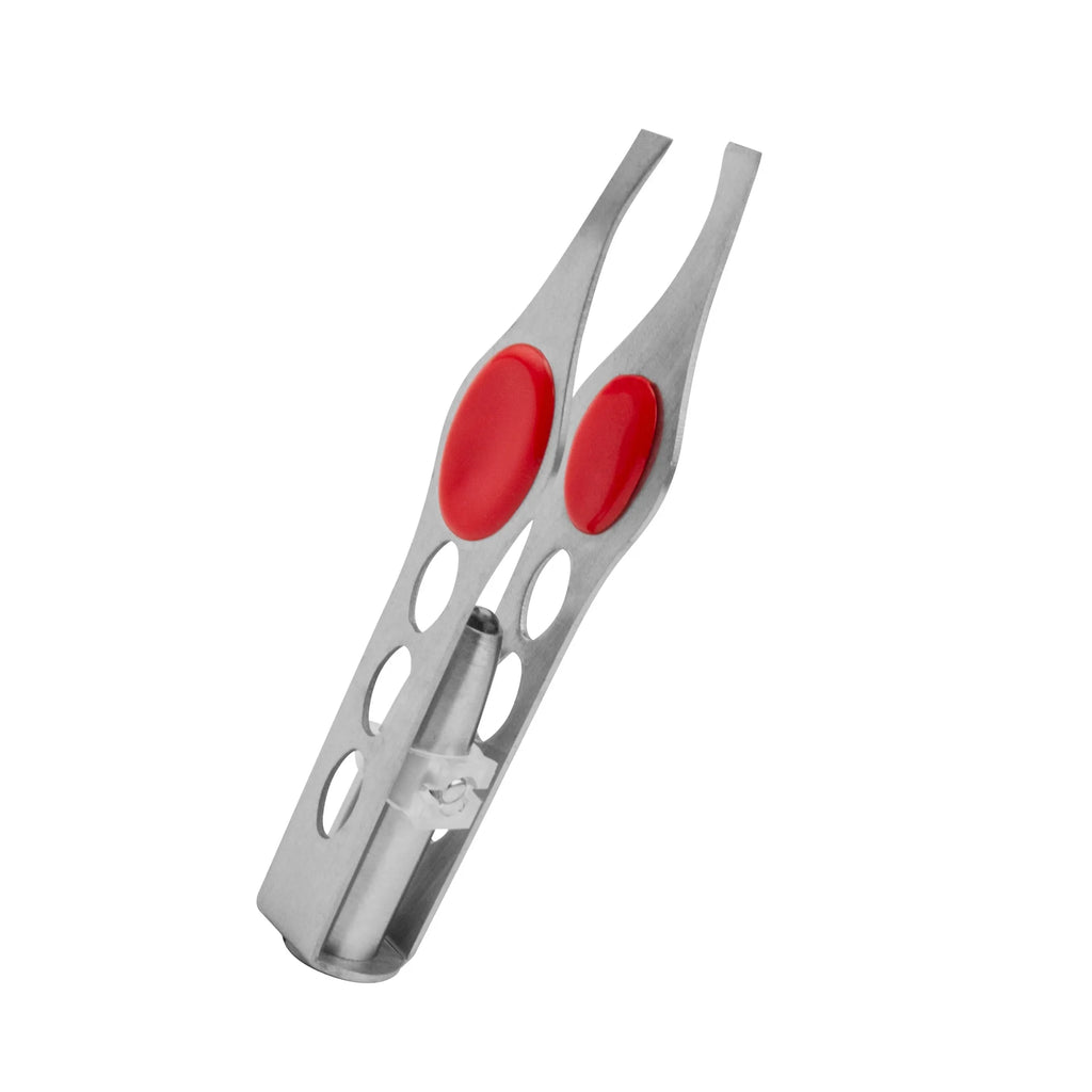 1pcs Hot Sales Portable Stainless Steel Button Cell Smart Design Eyebrow Hair Remove Tweezer with LED Light Makeup Tool