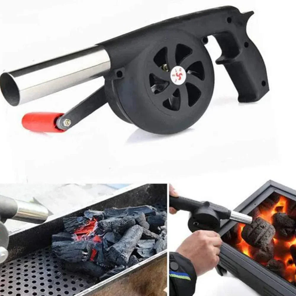 Portable Hand-Crank BBQ Blower Tool