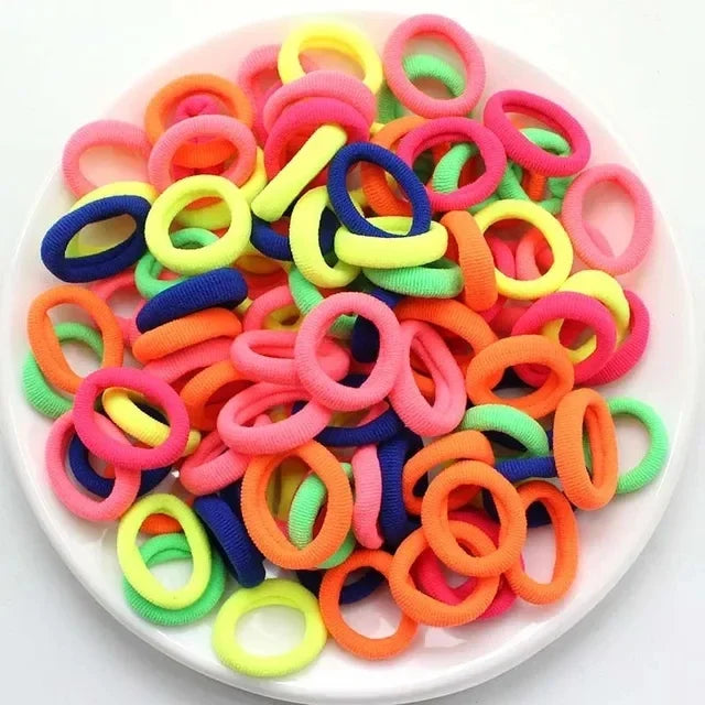 200-1000pcs Colorful Nylon Elastic Hair Ties for Women and Girls