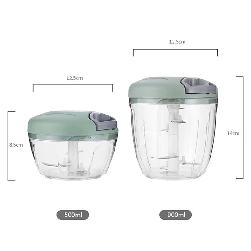 Manual Manual Meat Mincer and Vegetable Chopper with Pull Cord (500/900ML)