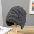 Men's Winter Knitted Bomber Hat with Faux Fur Lining and Earmuffs
