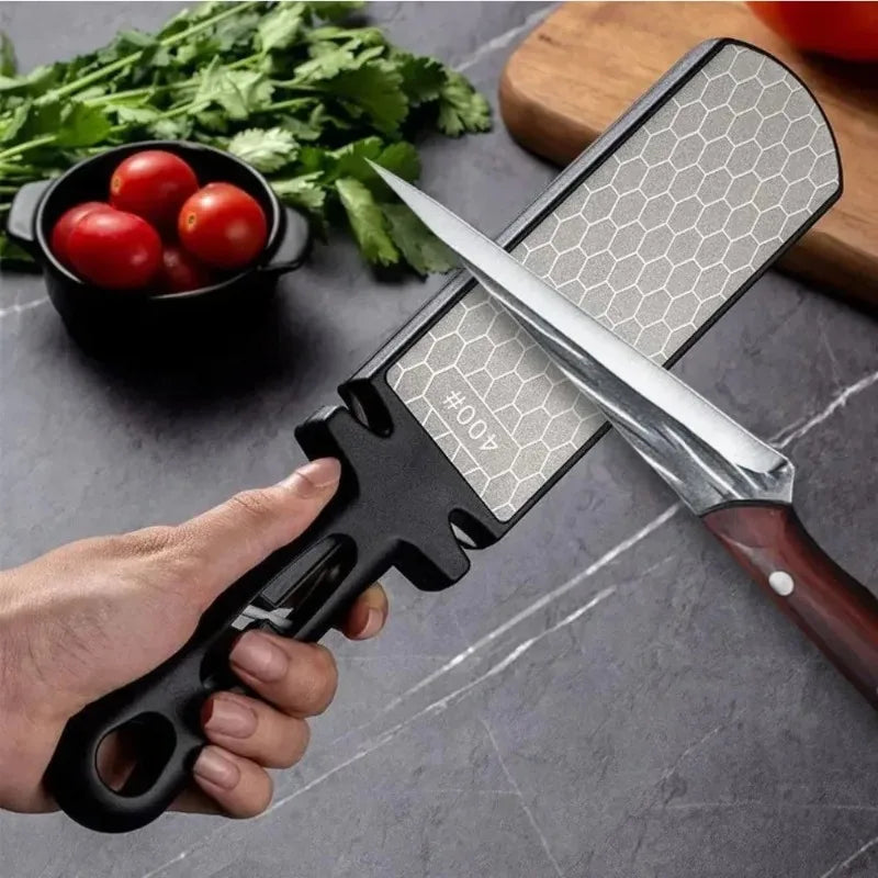 5-in-1 Multi-Tool Knife Sharpener with 400/1000 Grit Diamond Bars