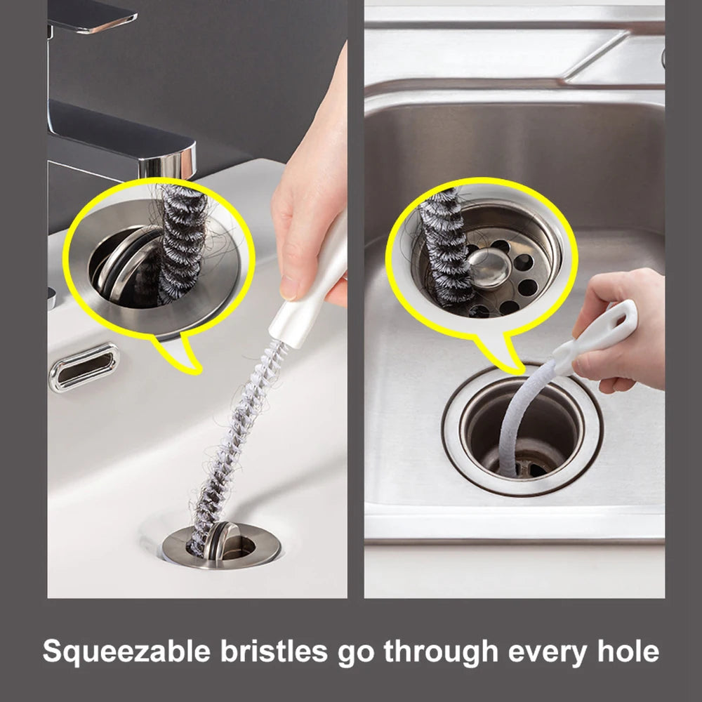 Flexible Sink and Drain Cleaning Brush for Hair Clog Removal