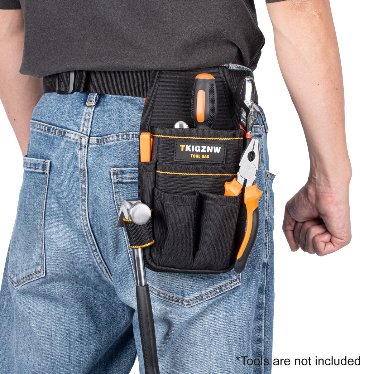 TKIGZNW Heavy-Duty Tool Pouch with Adjustable Belt and 15 Pockets