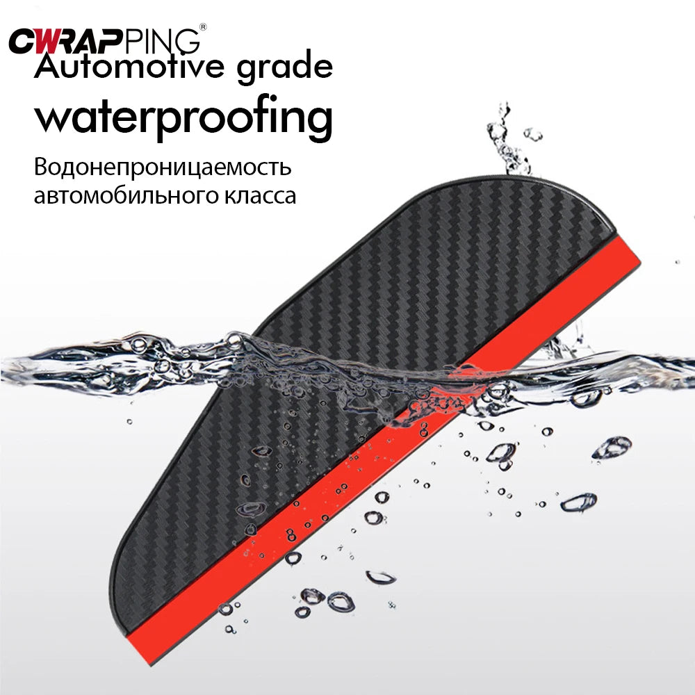 2pcs Carbon Fiber Car Rearview Mirror Rain Eyebrows