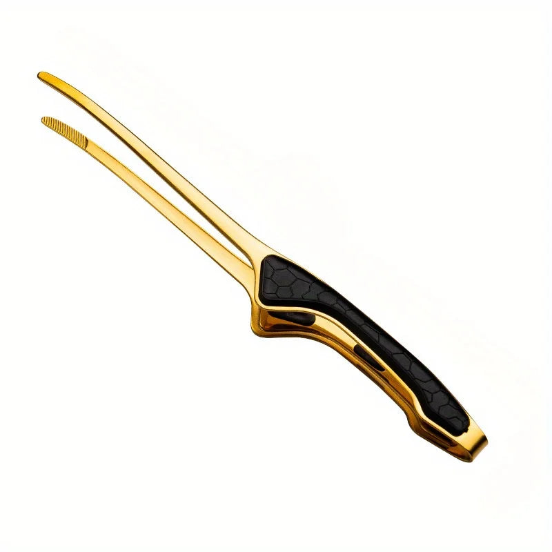 Stainless Steel Non-Slip BBQ Tongs for Serving and Cooking