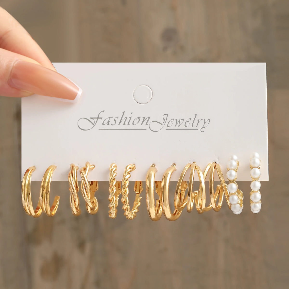 Gold Butterfly and Heart Pearl Dangle Hoop Earrings Set