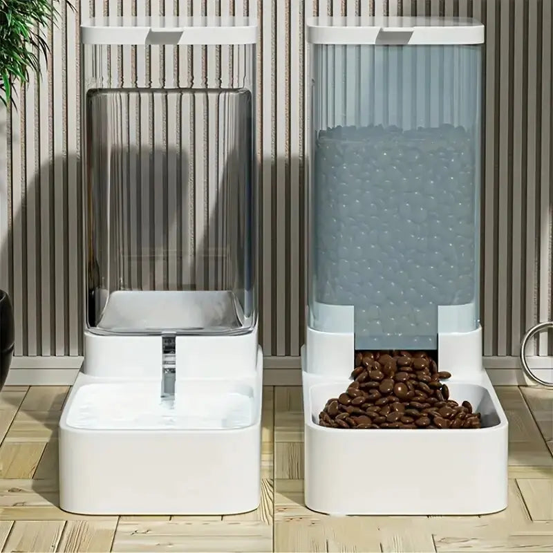 Automatic Gravity Dog Food and Water Dispenser Set