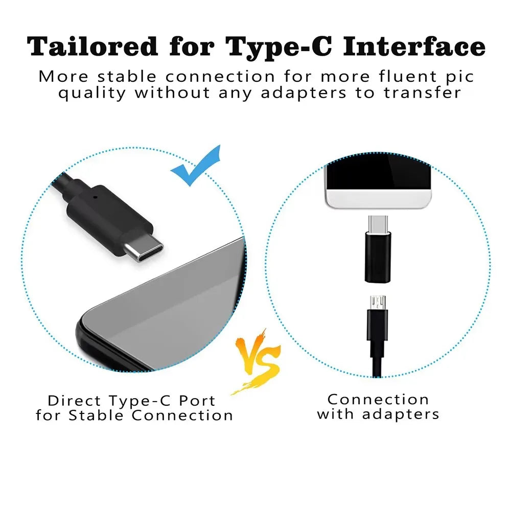 5.5mm USB Type-C Endoscope for Android, IP67 Waterproof Inspection Camera with 6 LEDs