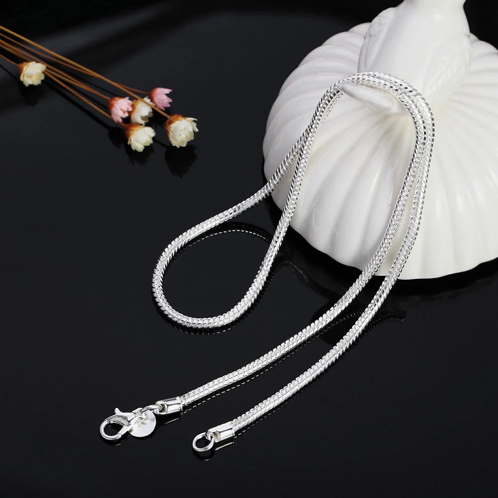 925 Sterling Silver Solid Snake Chain Necklace (1mm-3mm)
