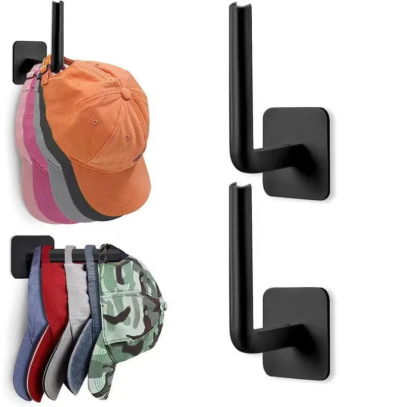 Adhesive No-Punch Wall Hooks for Hats and Shelves