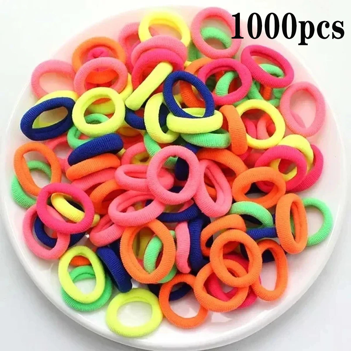 200-1000pcs Colorful Nylon Elastic Hair Ties for Women and Girls