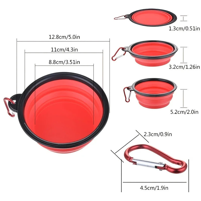 Portable Collapsible Silicone Pet Bowl for Travel and Outdoor Use