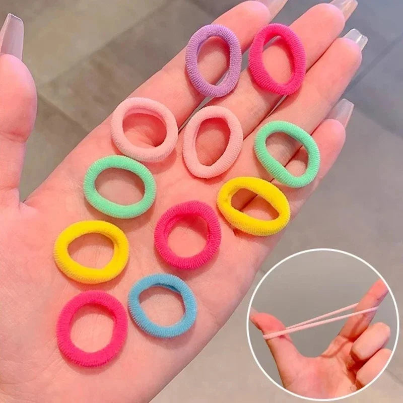 200-1000pcs Colorful Nylon Elastic Hair Ties for Women and Girls