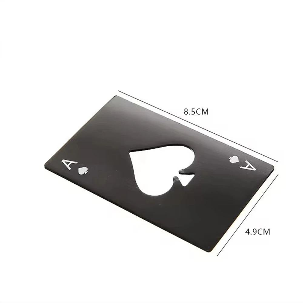 Stainless Steel Ace of Spades Credit Card Bottle Opener