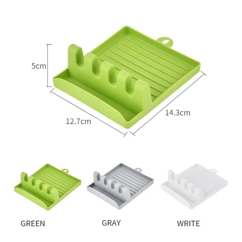 Non-slip Plastic Kitchen Spatula and Spoon Rest Organizer