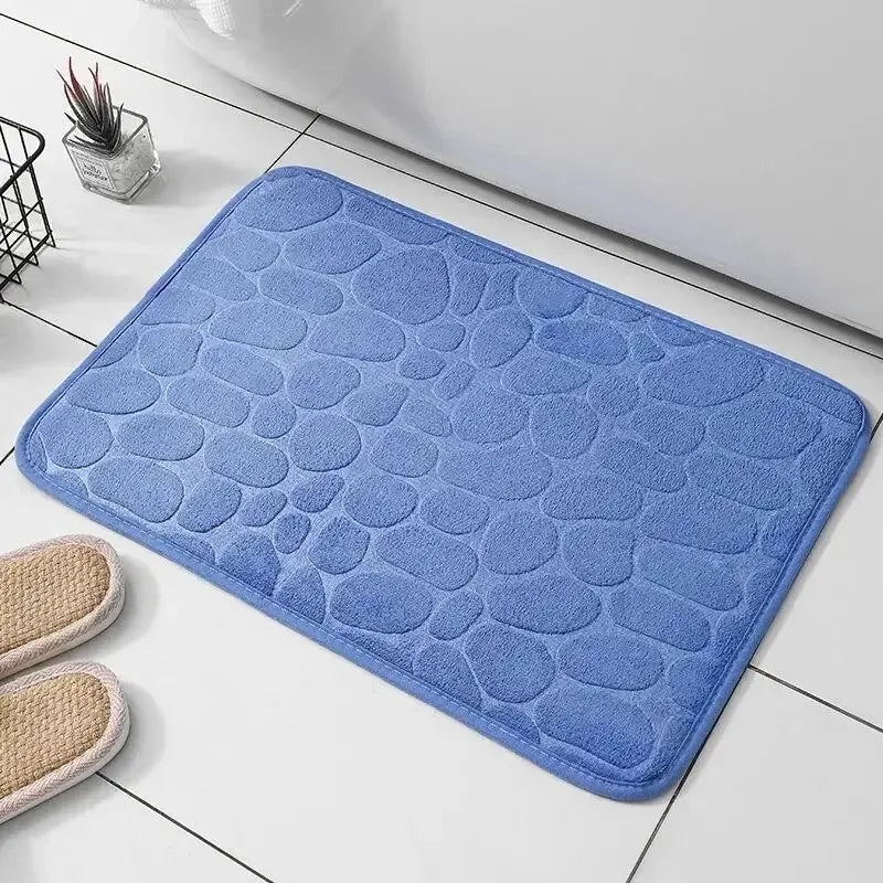 Embossed Pebble Anti-Slip Fiber Bath Mat