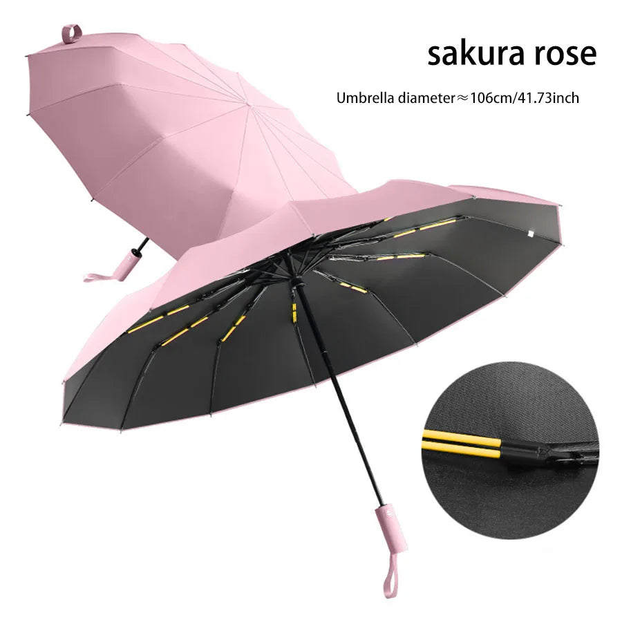 24-Bone Wind-Resistant Business Umbrella with UV Protection