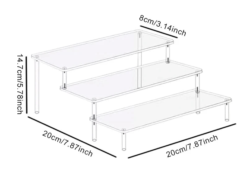 Clear Acrylic Tiered Display Riser for Figures and Cupcakes